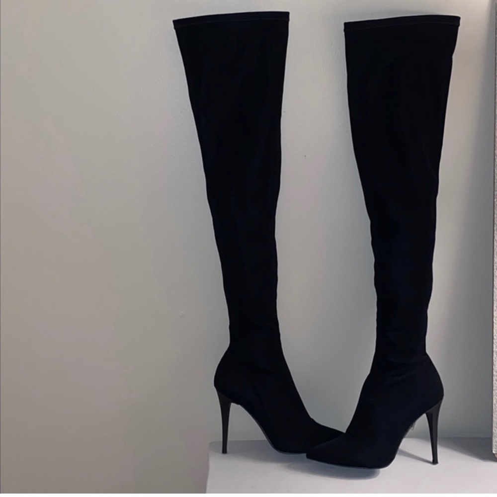 Top shop over the knee black suede boots!  GREAT condition!